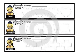 Tracing Lines vector for preschool or kindergarten and special Education. Tracing Lines for developing fineÂ motor skills with pup